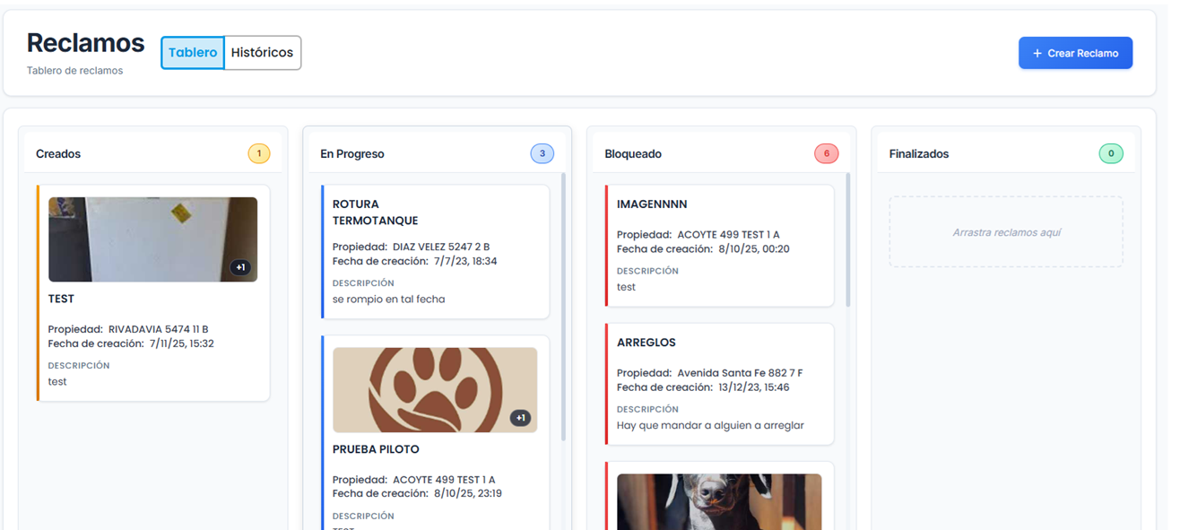 Sistema de gestión de reclamos con legajo de incidencias